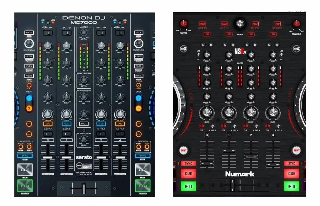 Kontrolery Numark NS6II Denon MC7000 Numark NS6II Denon MC7000