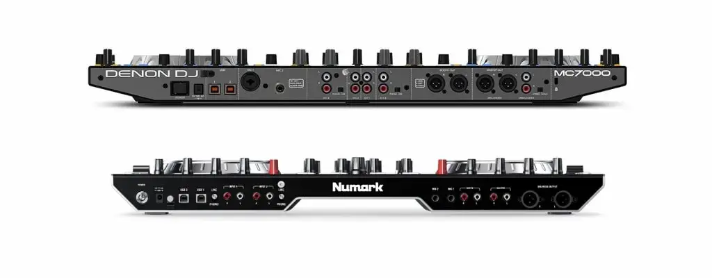 panel tylni Numark NS6II i Denon MC7000 wejścia NS6II i mc7000